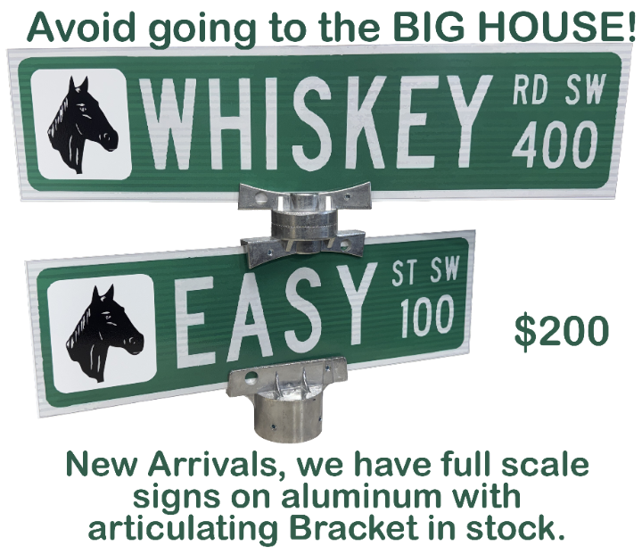Whiskey Road / Easy Street Sign