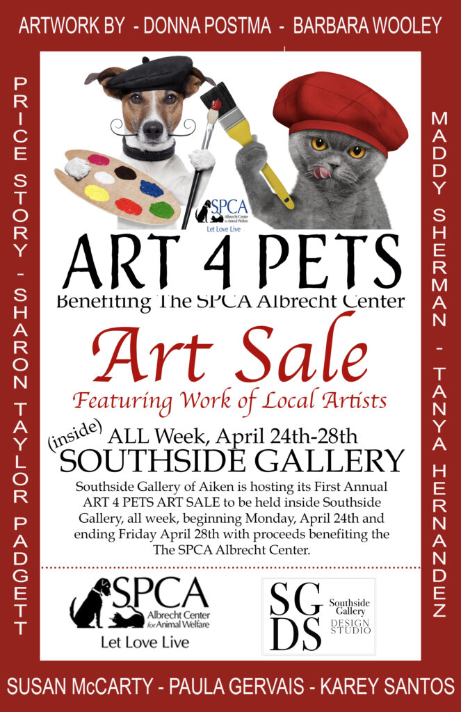 Art for Pets Art Sale Southside Gallery and Frame Shop Aiken, SC